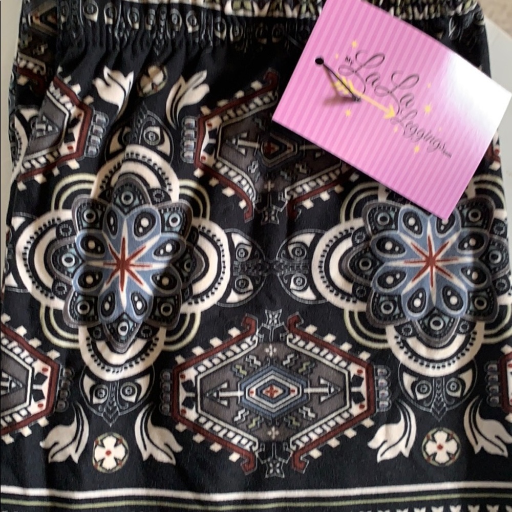 Leggings - black grey burgundy cream
